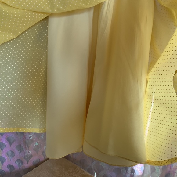 Vintage Swiss Lace Yellow Polka Dot Dress Size Small-Medium - Picture 4 of 10
